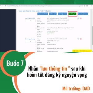 Hướng dẫn đăng ký nguyện vọng cổng thông tin của bộ - Trường ĐH Đông Á