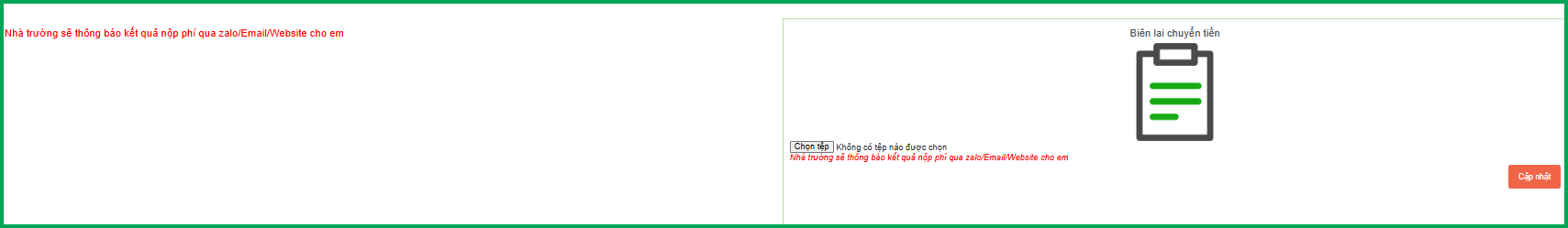Bước 5.1 thủ tục nhập học