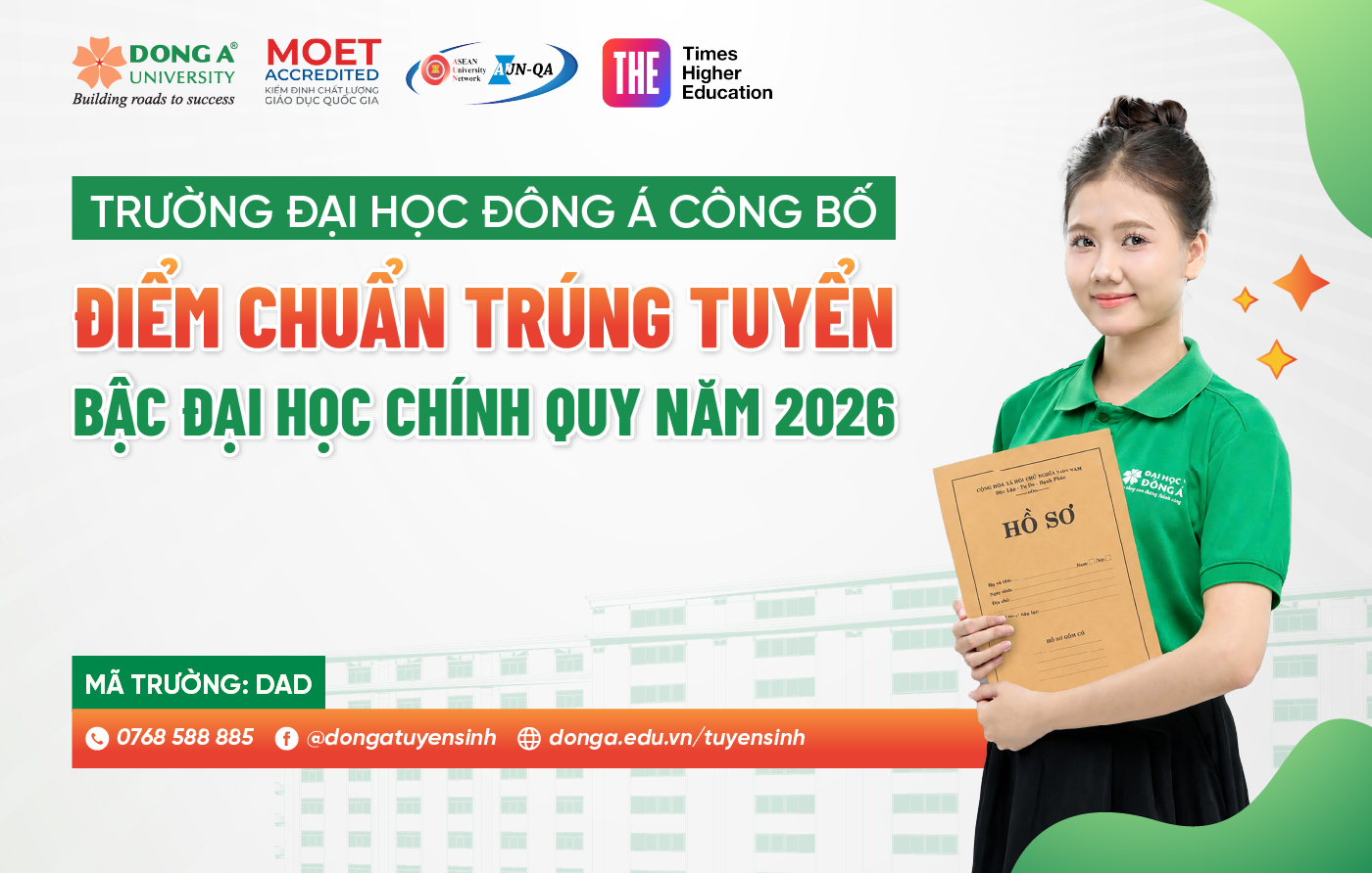 Đại học Đông Á công bố điểm chuẩn trúng tuyển năm 2026